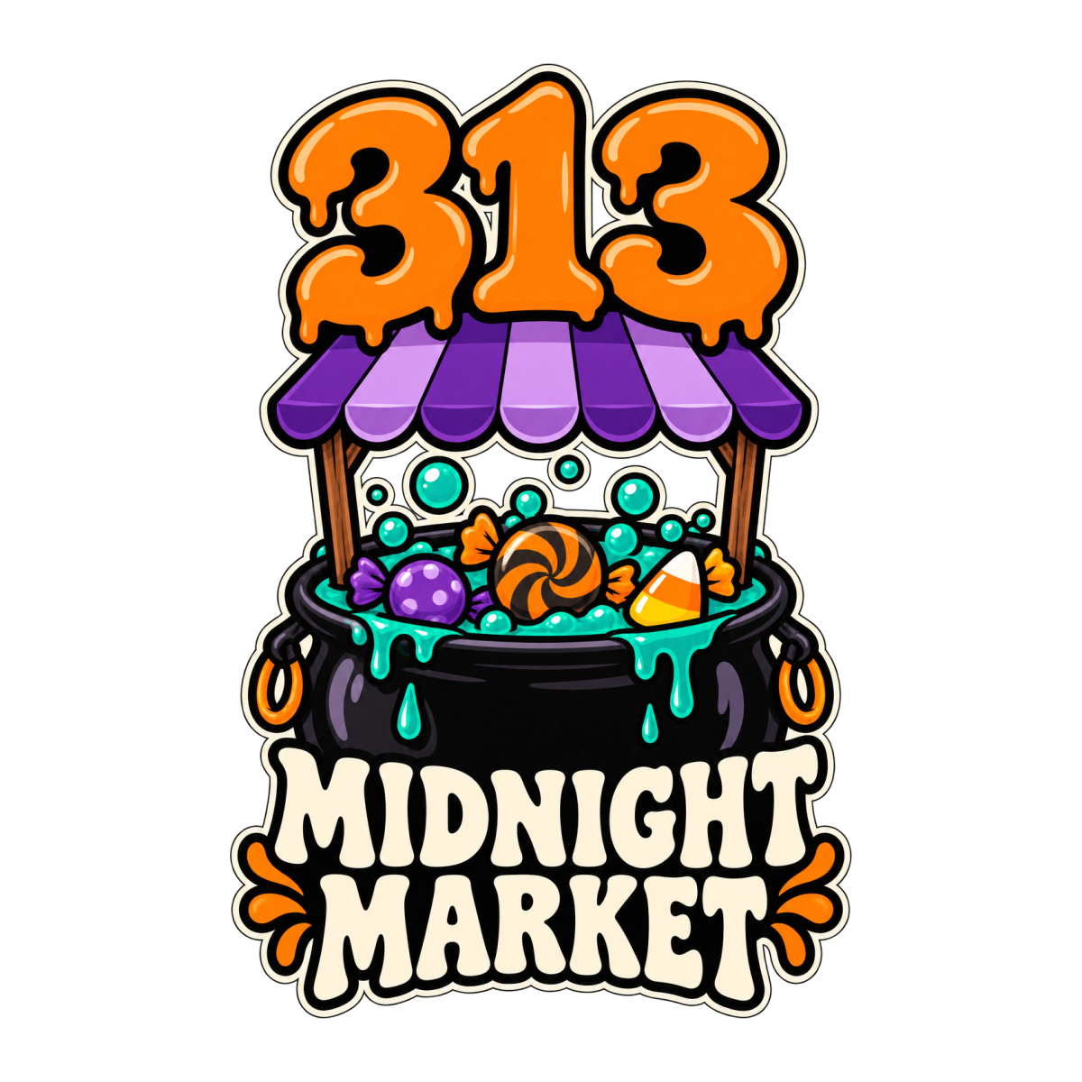 313 Midnight Market physical DTF transfer artwork preview; shirt not included