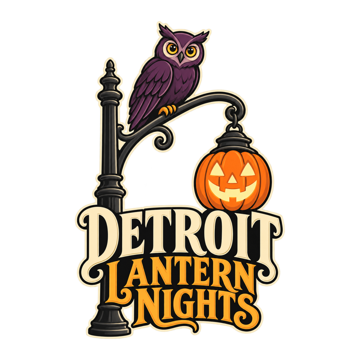 Detroit Lantern Nights physical DTF transfer artwork preview; shirt not included