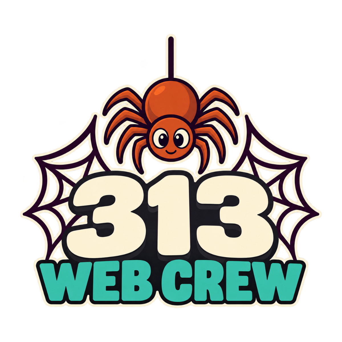 313 Web Crew physical DTF transfer artwork preview; shirt not included