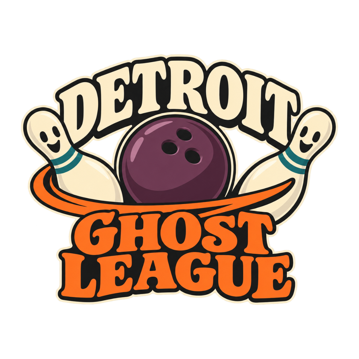 Detroit Ghost League physical DTF transfer artwork preview; shirt not included