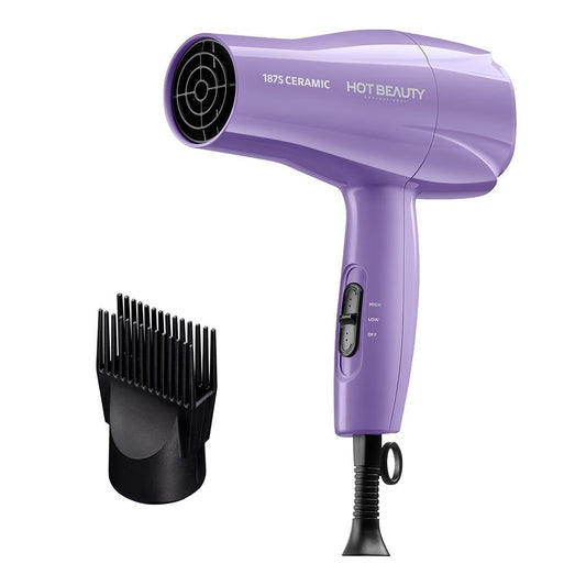 Hot Beauty 1875 Ceramic Styling Dryer – Purple – Default Title – one unit with included attachments