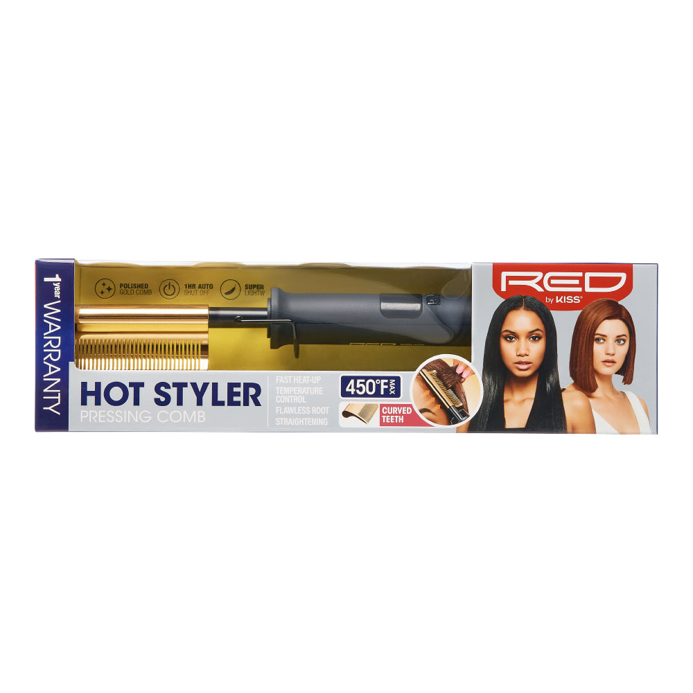 RED by KISS Hot Styler Pressing Comb – Curved Teeth – one retail unit