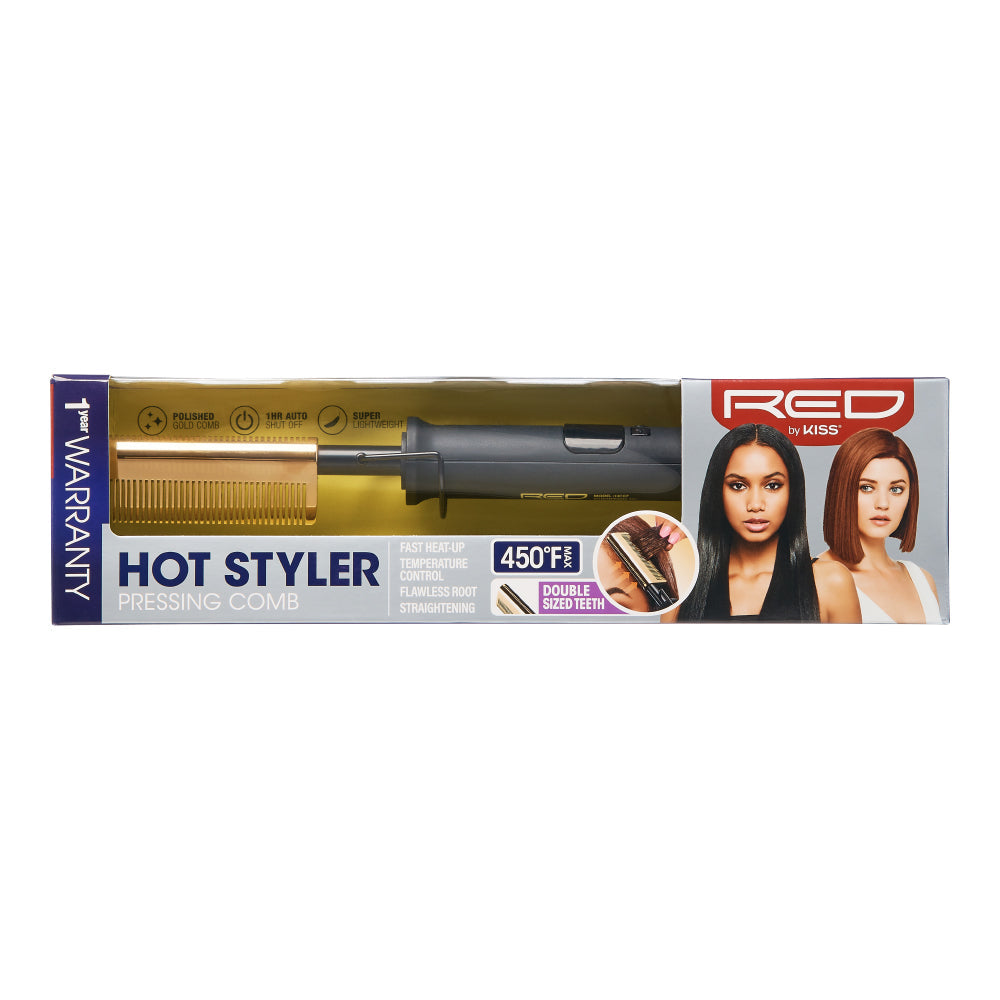 RED by KISS Hot Styler Pressing Comb – Double Size Teeth – one retail unit