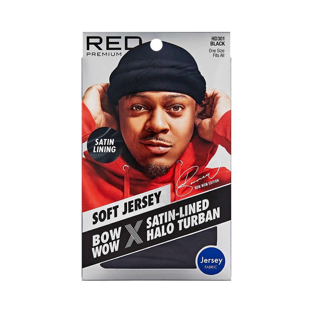RED by KISS BOW WOW X Satin Lined Halo Turban – Jersey Black product image