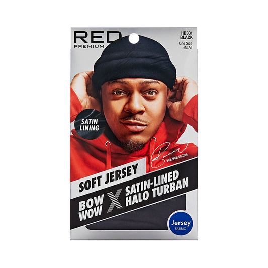 RED by KISS BOW WOW X Satin Lined Halo Turban – Jersey Black product image