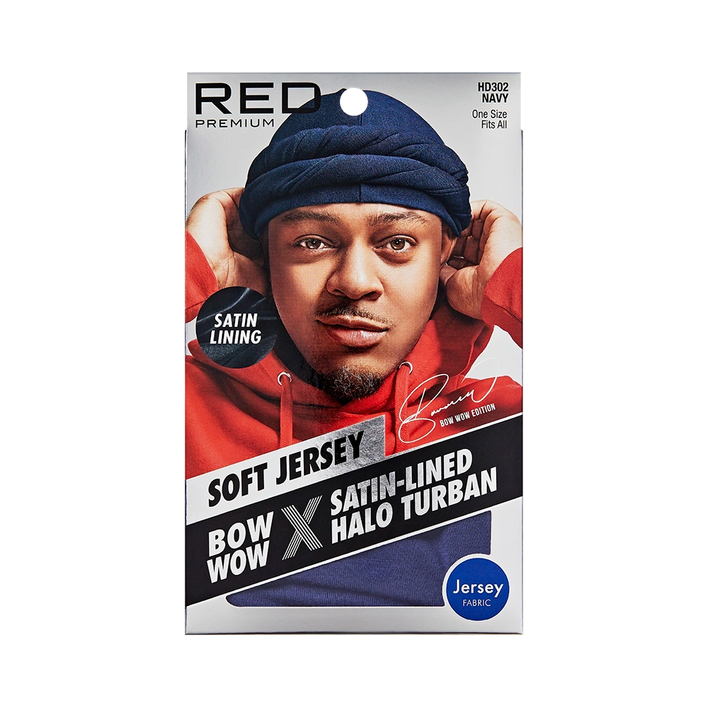 RED by KISS BOW WOW X Satin Lined Halo Turban – Jersey Navy product image