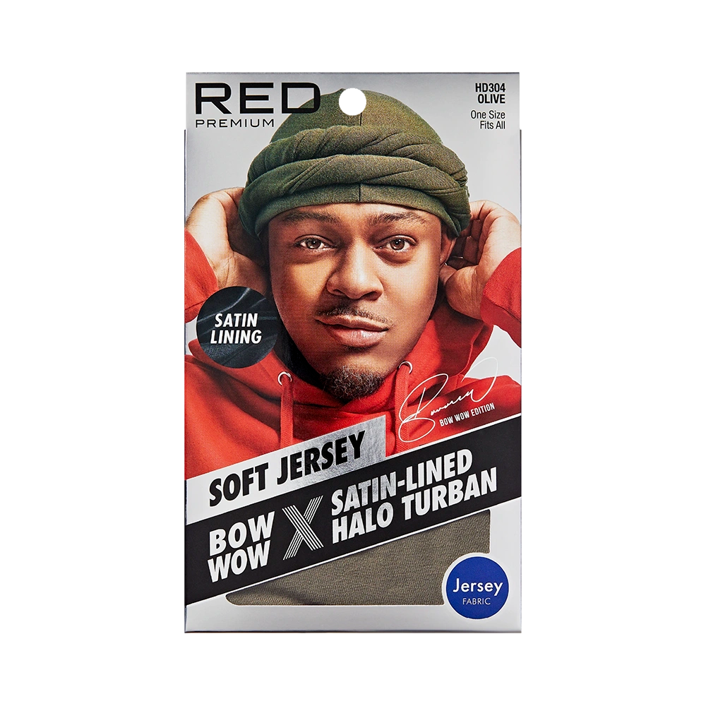 RED by KISS BOW WOW X Satin Lined Halo Turban – Jersey Olive product image