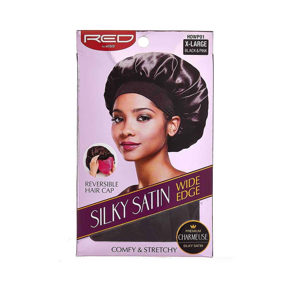 RED by KISS Silky Satin Lined Hair Cap – X-Large – Black product image