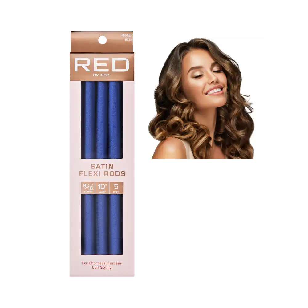 RED by KISS Silky Satin Flexi Rods - 10" - 9/16" - Blue - 5 pcs product image