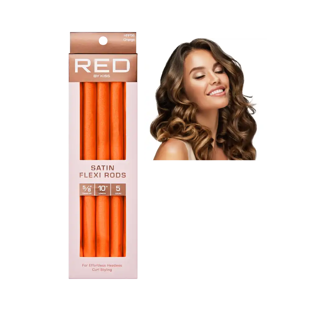 RED by KISS Silky Satin Flexi Rods - 10" - 5/8" - Orange - 5 pcs product image