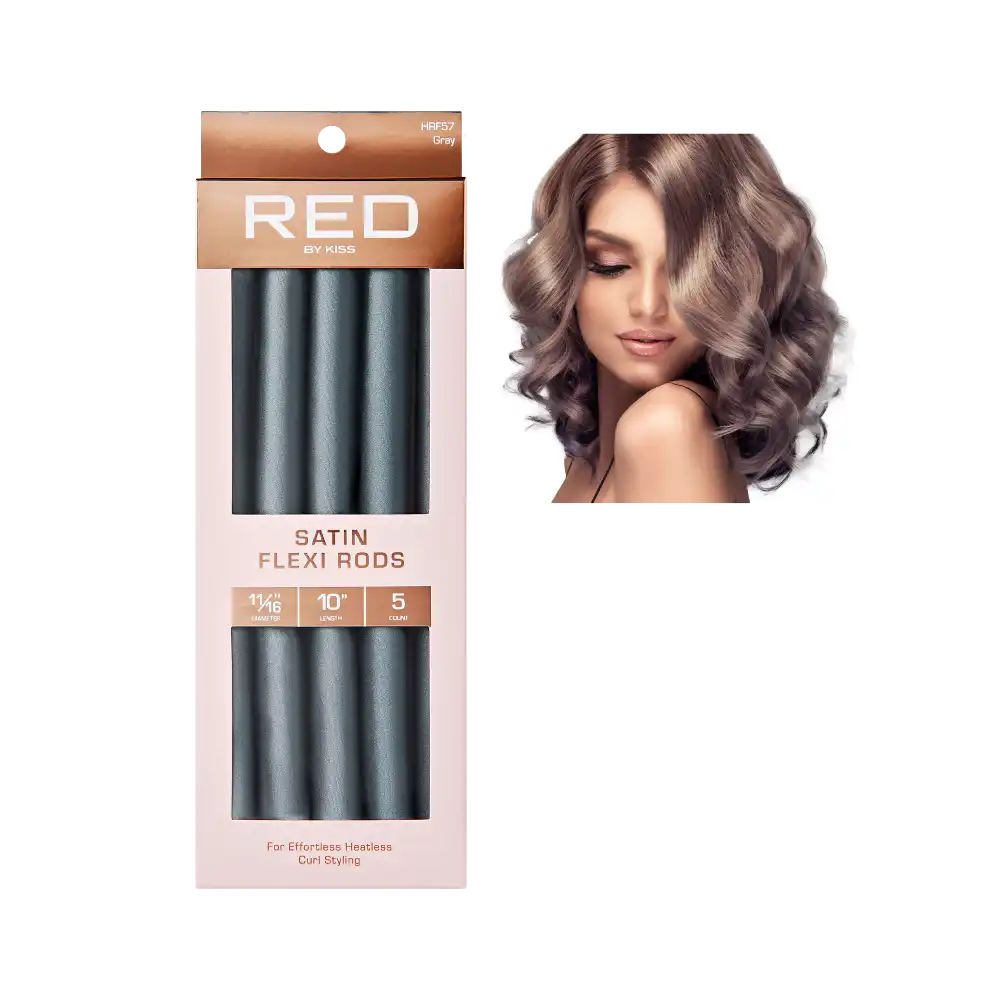 RED by KISS Silky Satin Flexi Rods - 10" - 11/16" - Gray - 5 pcs product image