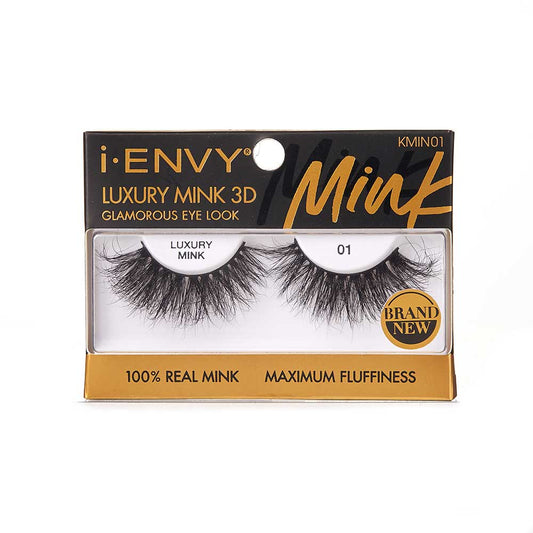 i-ENVY Luxury Mink Strip Lashes – 20mm – #01 – one retail package