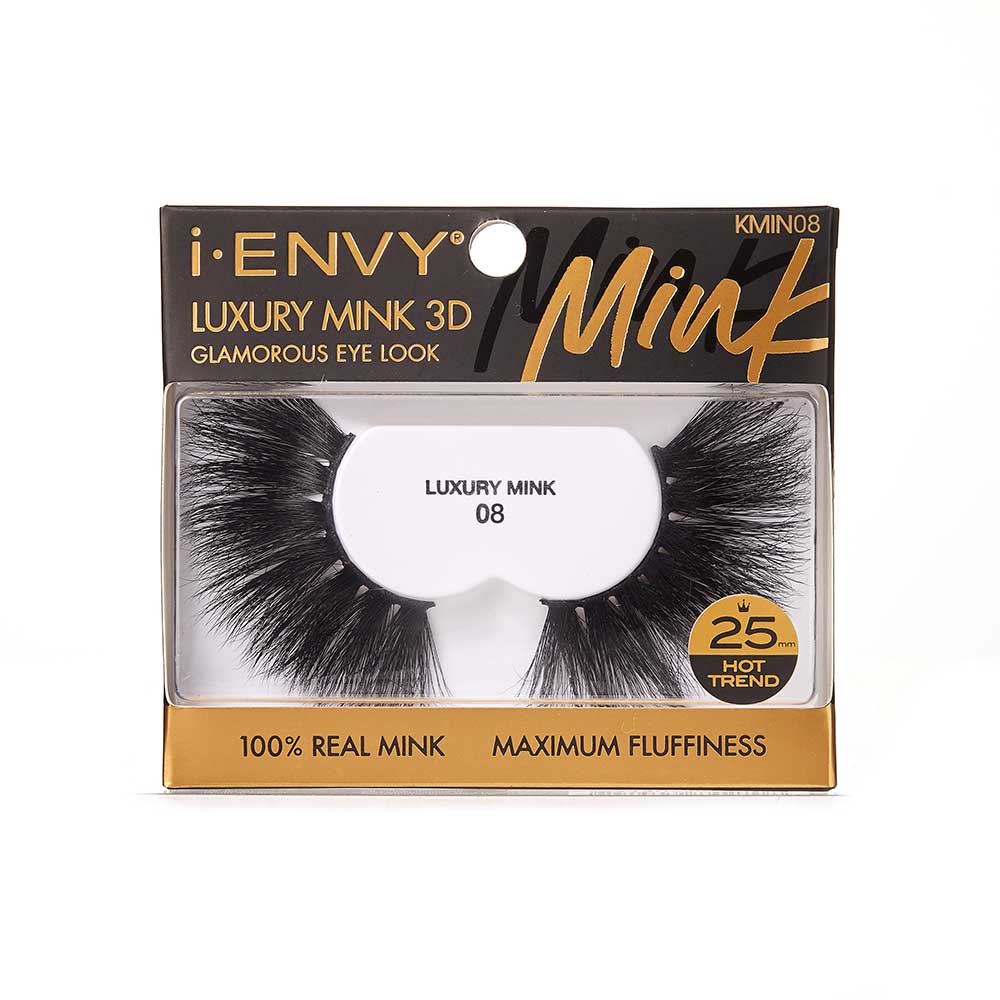 i-ENVY Luxury Mink Strip Lashes – 25mm – #08 – one retail package
