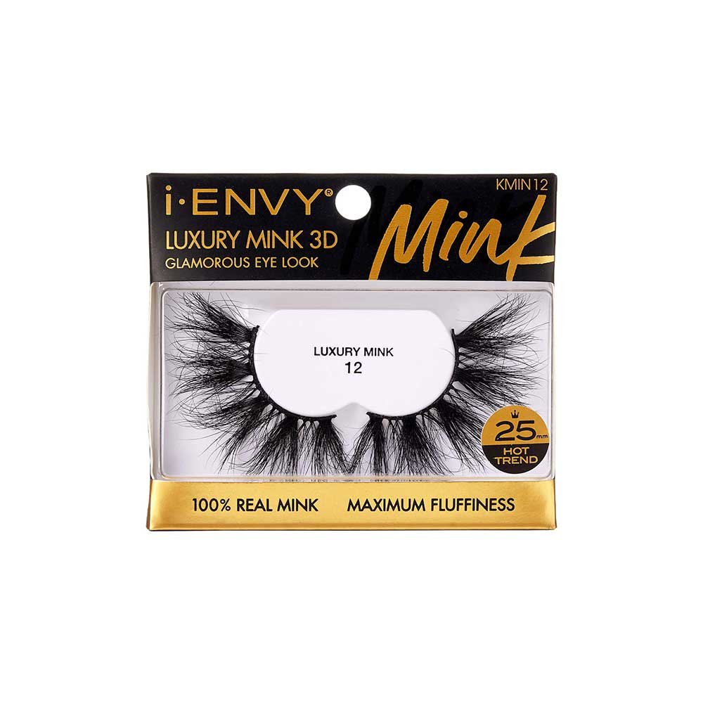 i-ENVY Luxury Mink Strip Lashes – 25mm – #12 – one retail package