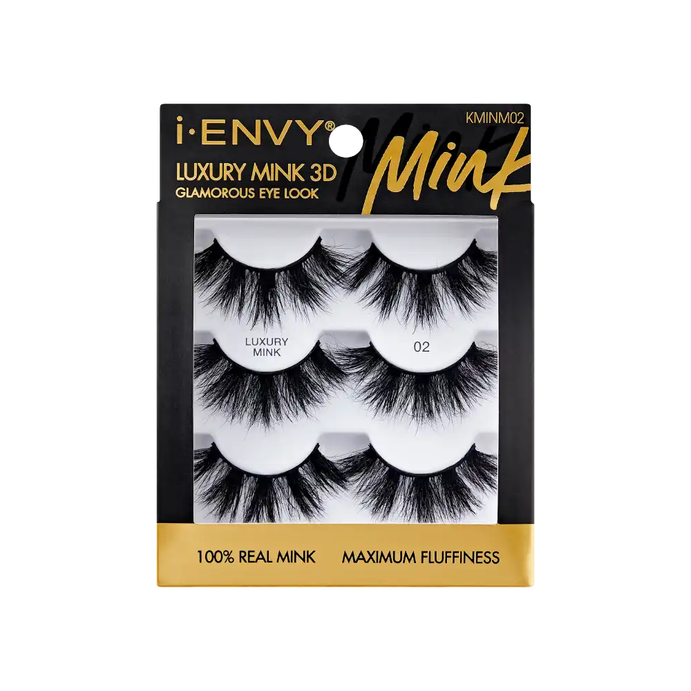 i-ENVY Luxury Mink Strip Lashes – 3-Pair Multi Pack – #02 – one retail package