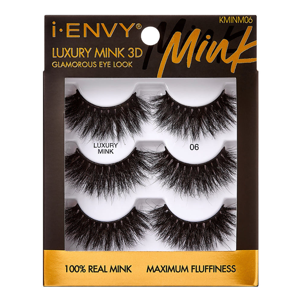 i-ENVY Luxury Mink Strip Lashes – 3-Pair Multi Pack – #06 – one retail package