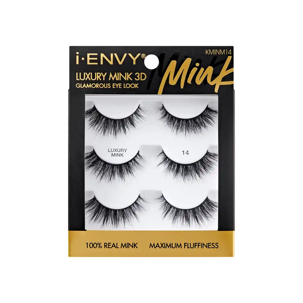i-ENVY Luxury Mink Strip Lashes – 3-Pair Multi Pack – #14 – one retail package