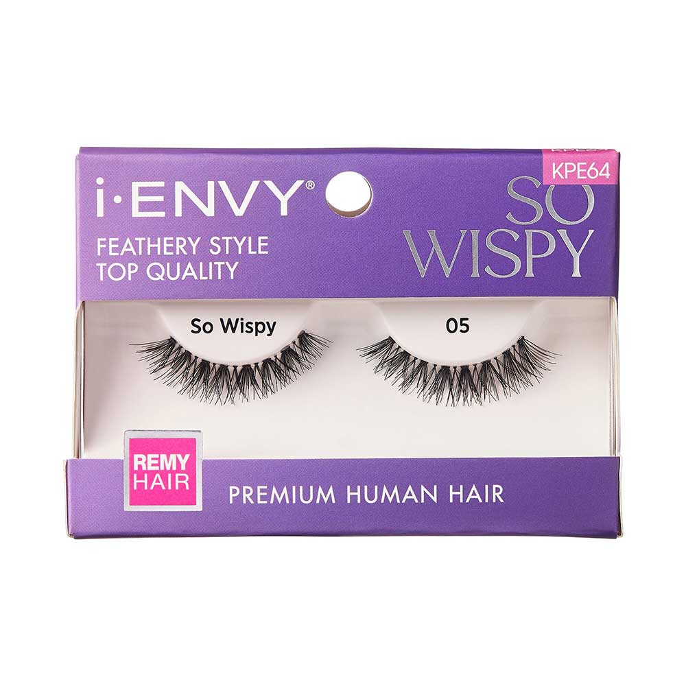 i-ENVY Premium Human Hair Strip Lashes – So Wispy 05 – one retail pack
