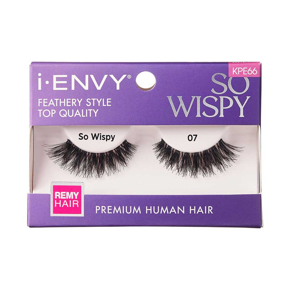 i-ENVY Premium Human Hair Strip Lashes – So Wispy 07 – one retail pack