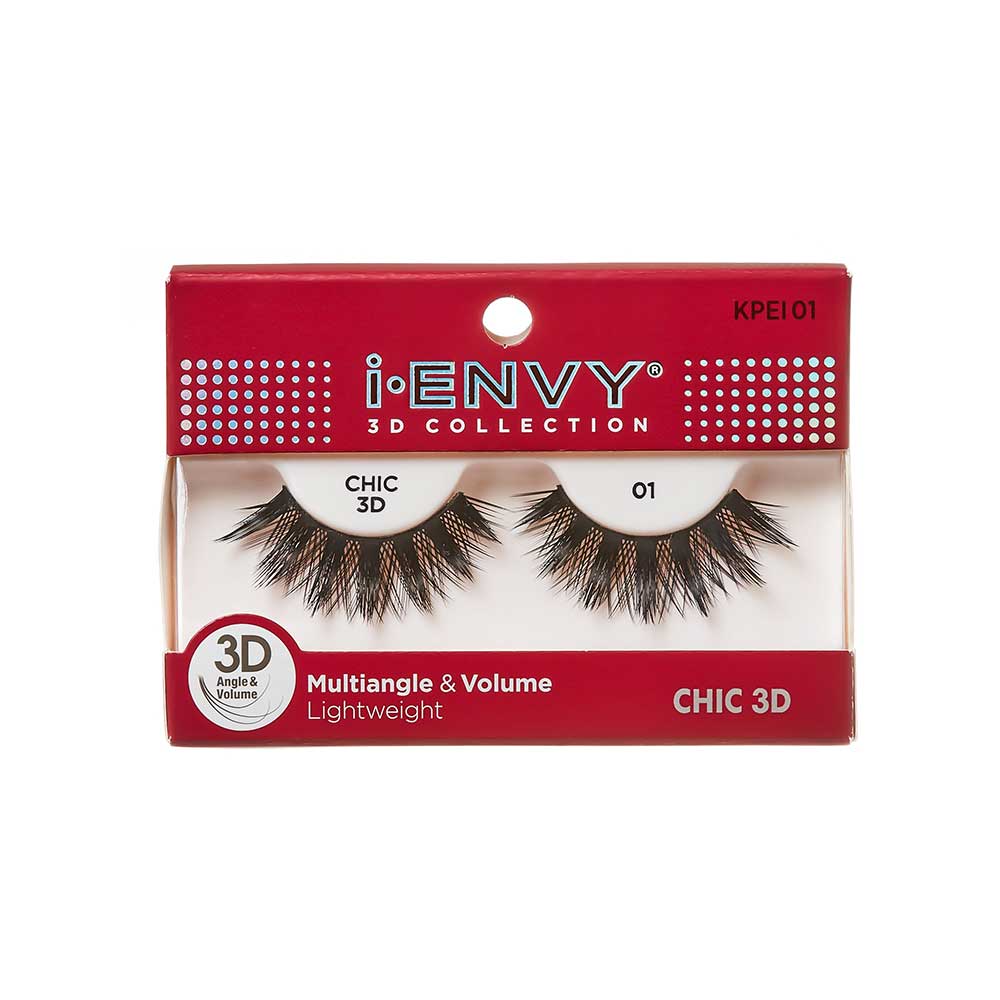 i-ENVY 3D Collection Strip Lashes – Chic 01 – one retail unit