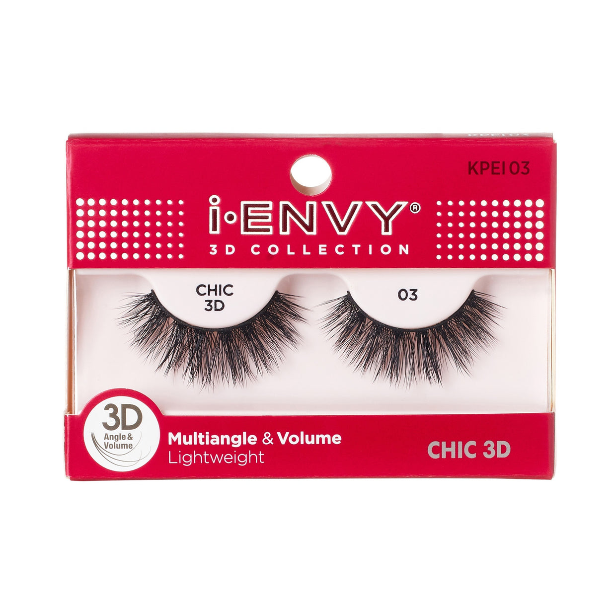 i-ENVY 3D Collection Strip Lashes – Chic 03 – one retail unit