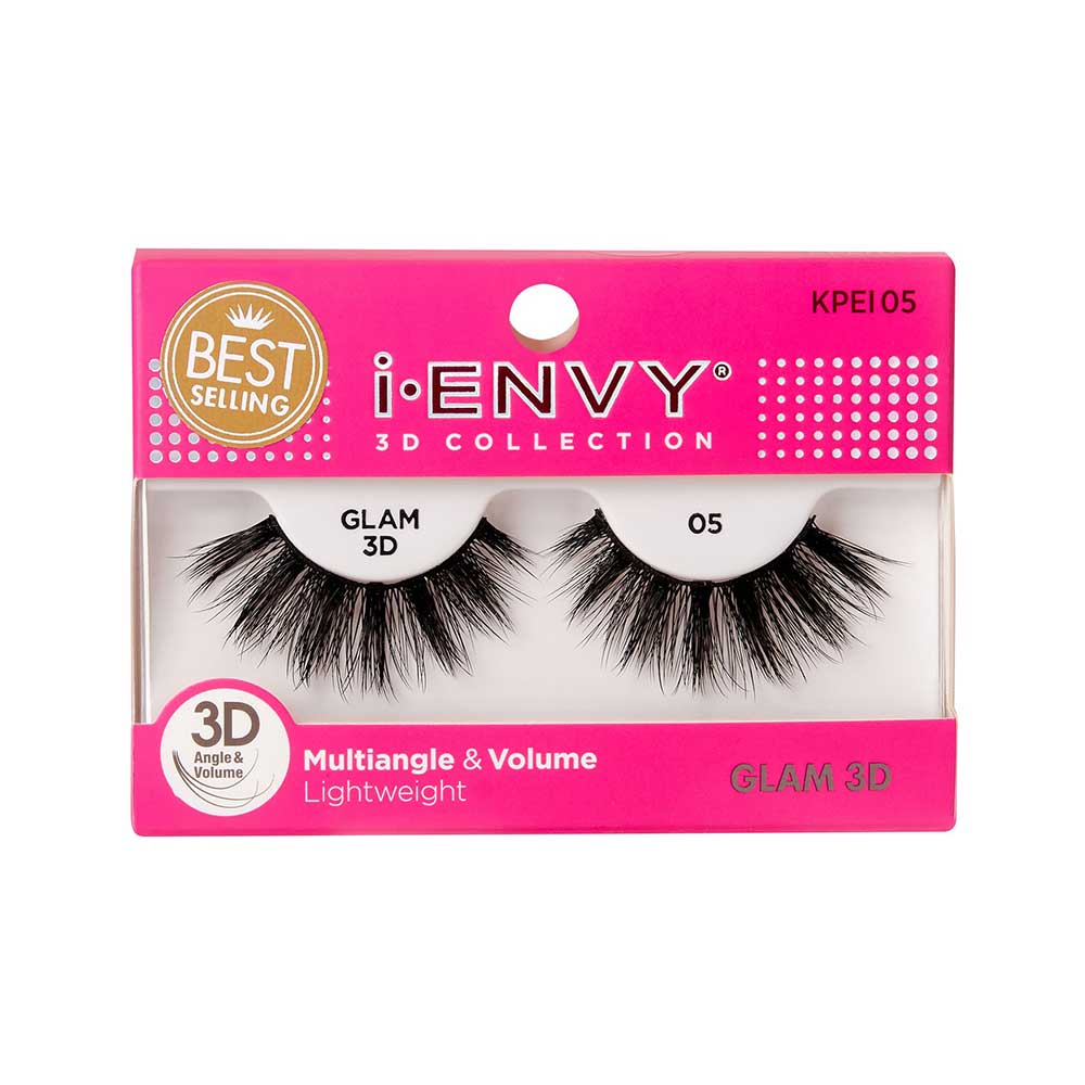 i-ENVY 3D Collection Strip Lashes – Glam 05 – one retail unit