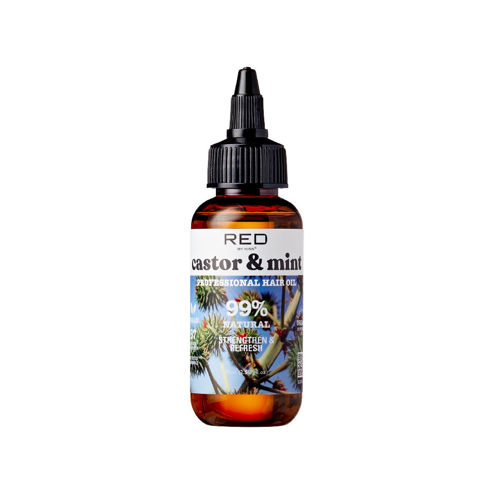 RED by KISS Natural Hair Oil – Castor & Mint – 2.5 oz – one retail unit
