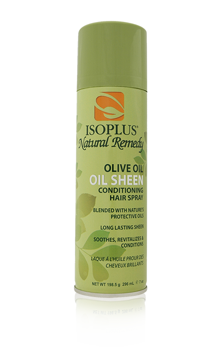 Isoplus Natural Remedy Olive Oil Oil Sheen 7 oz can on white background