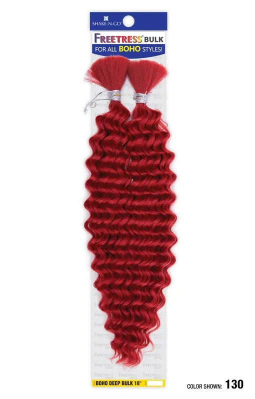 FreeTress Boho Deep Bulk Synthetic Braiding Hair – 18″ – 130 – Copper Red – one retail package