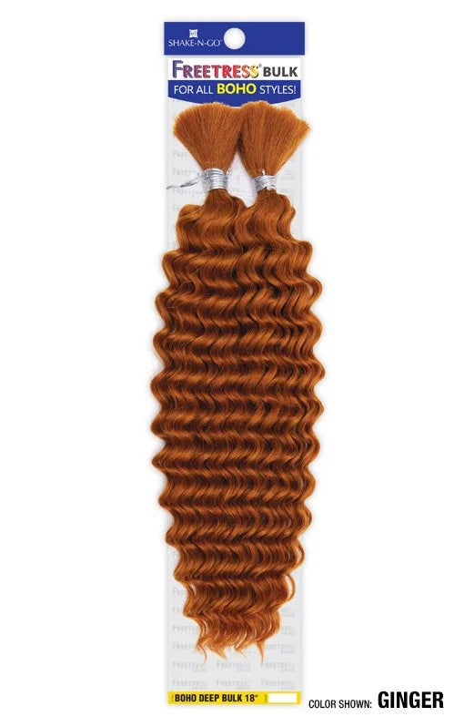 FreeTress Boho Deep Bulk Synthetic Braiding Hair – 18″ – Ginger – one retail package