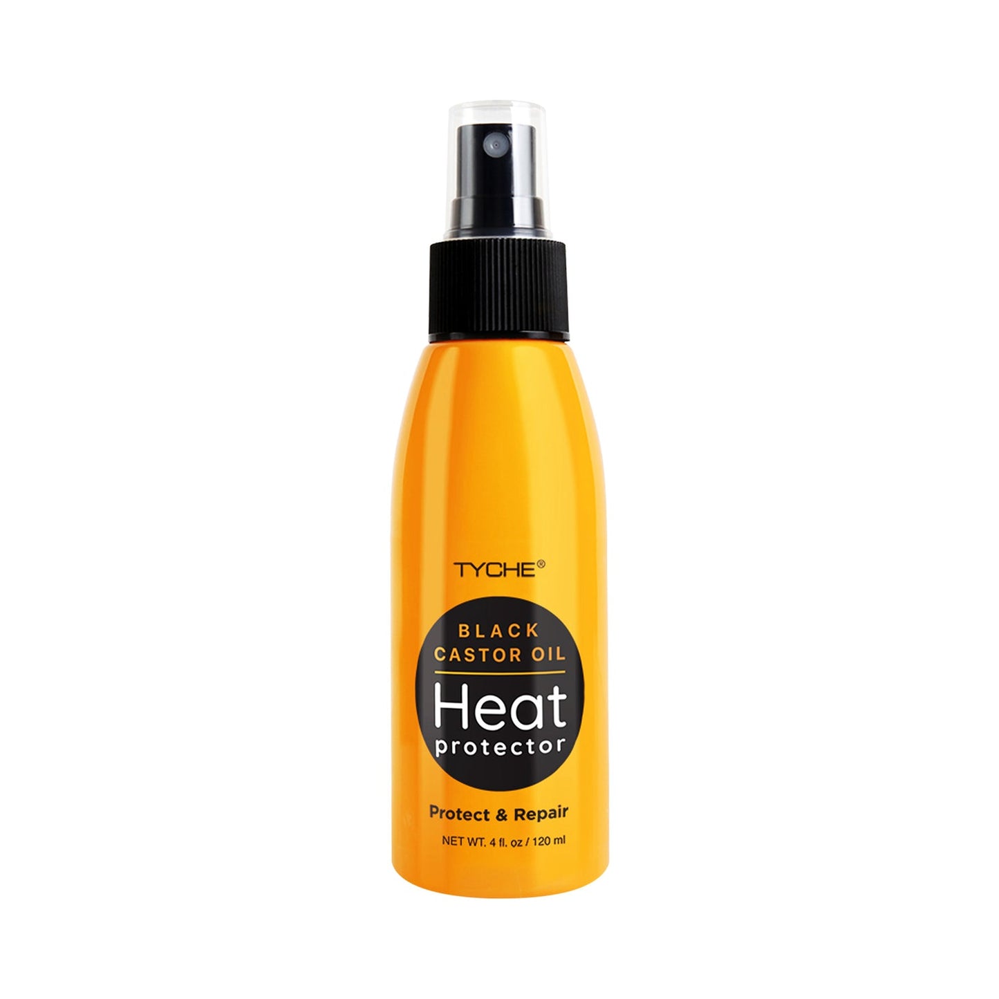 Tyche Heat Protector Spray – Black Castor Oil – 4 oz – one retail unit