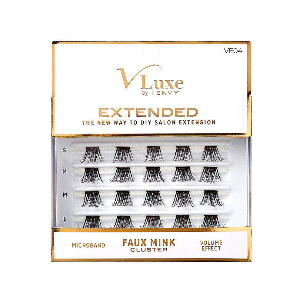 VLuxe Extended Faux Mink Cluster Lashes – #04 – one retail pack