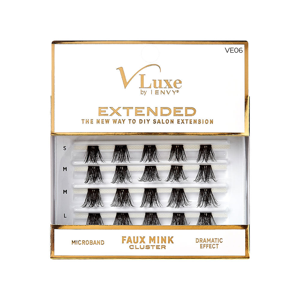 VLuxe Extended Faux Mink Cluster Lashes – #06 – one retail pack