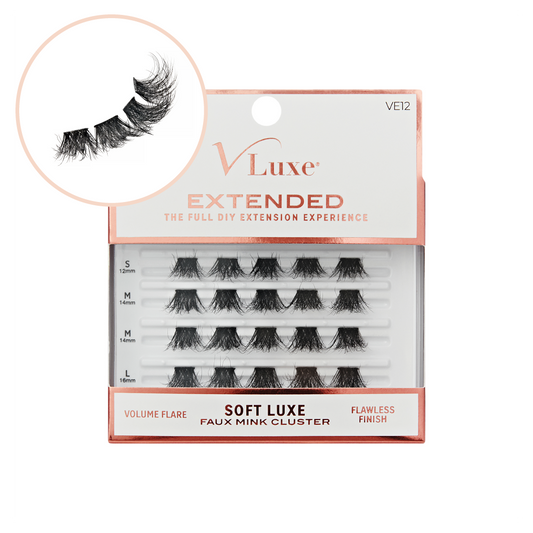 VLuxe Soft Luxe Faux Mink Lash Clusters – Volume Flare – one retail pack