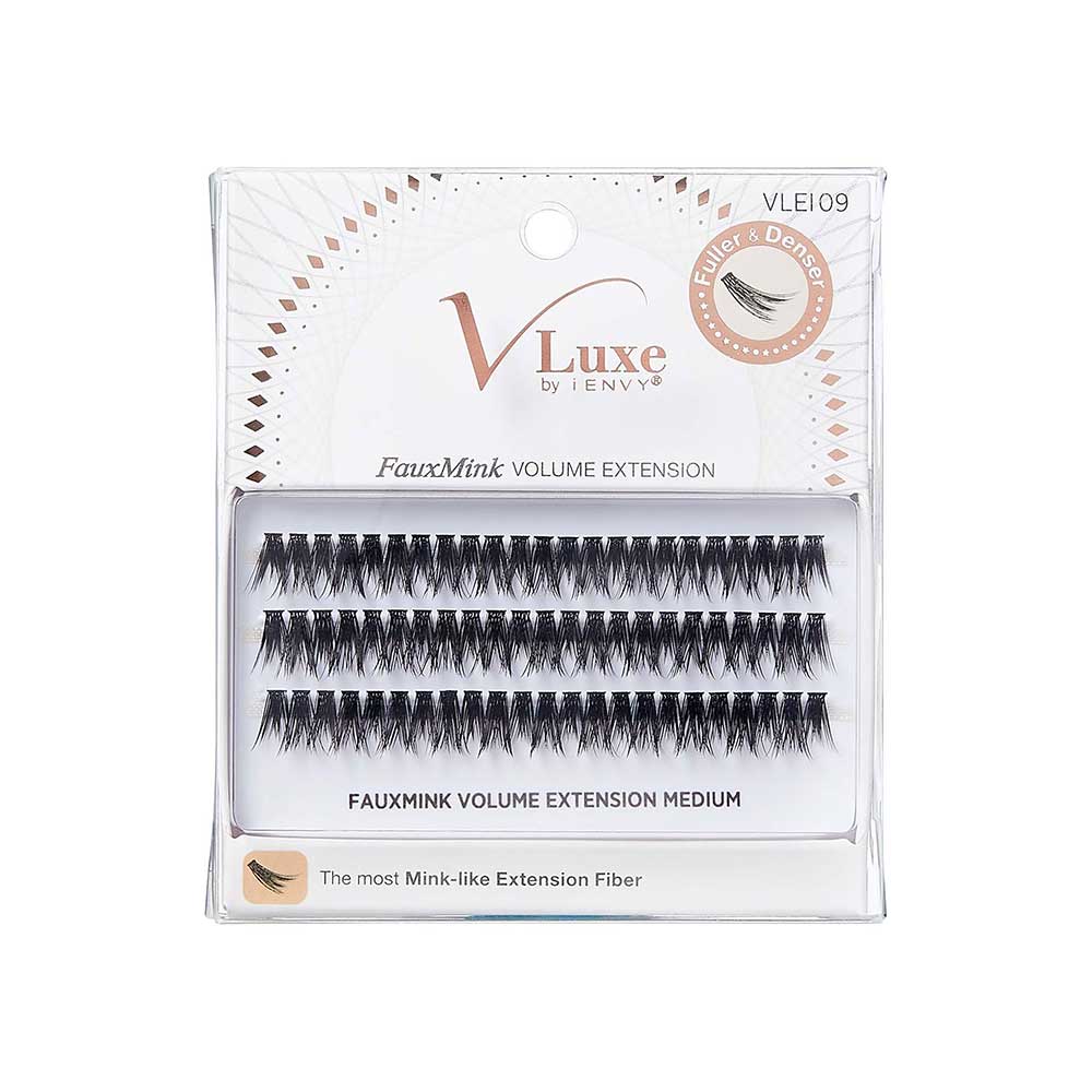 VLuxe Faux Mink Volume Extension Cluster Lashes – Medium – one retail pack