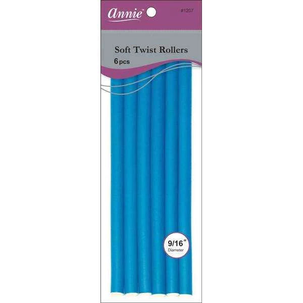 Annie Soft Twist Rollers - 10" x 9/16" - Blue - 6 pcs product image