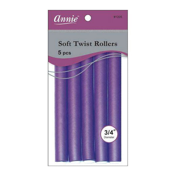 Annie Soft Twist Rollers - 7" x 3/4" - Purple - 5 pcs product image
