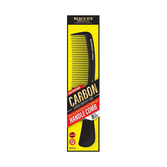 Black Ice Carbon Handle Fine-Tooth Comb – 8.5 Inch product image