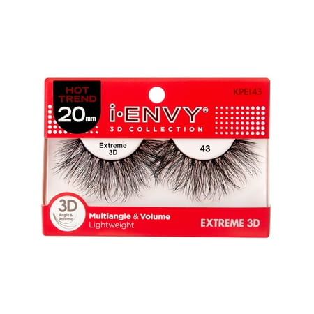 i-ENVY 3D Collection Strip Lashes – Extreme 43 – one retail unit
