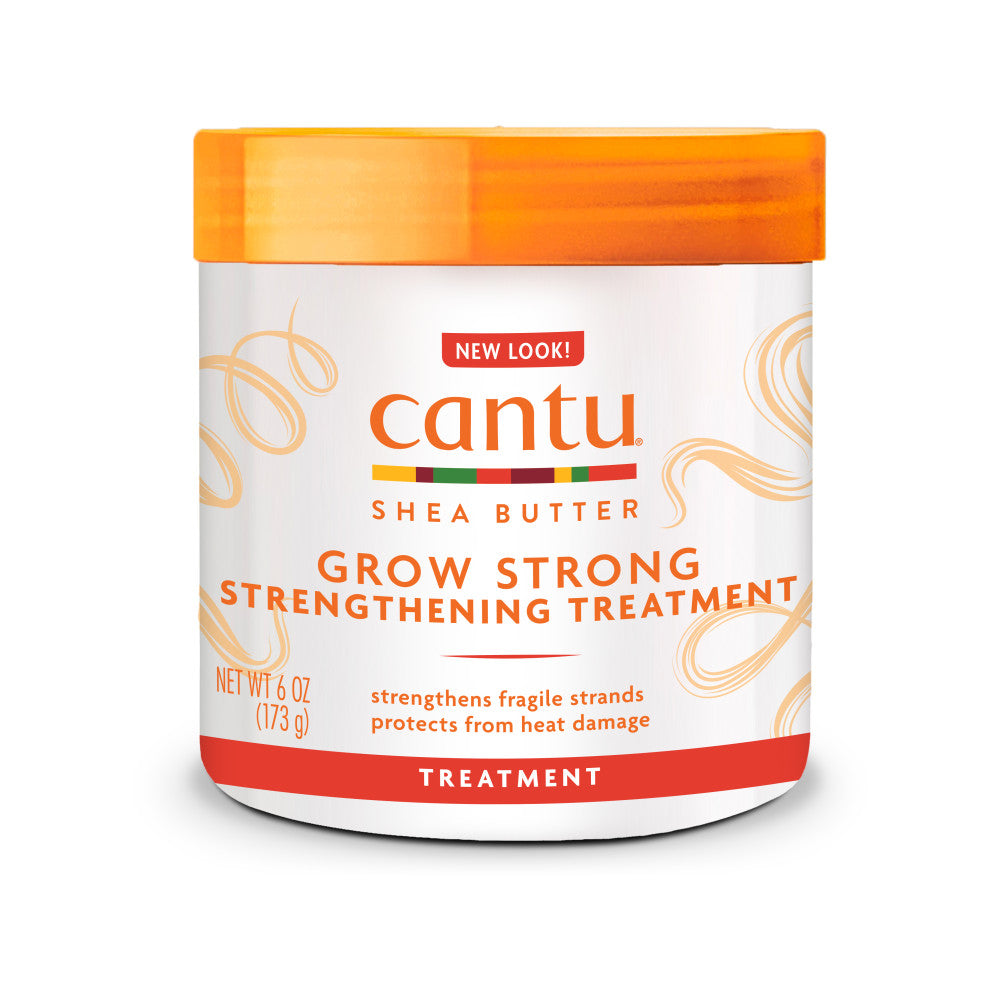Cantu Shea Butter Grow Strong Strengthening Treatment 6 oz jar on white background
