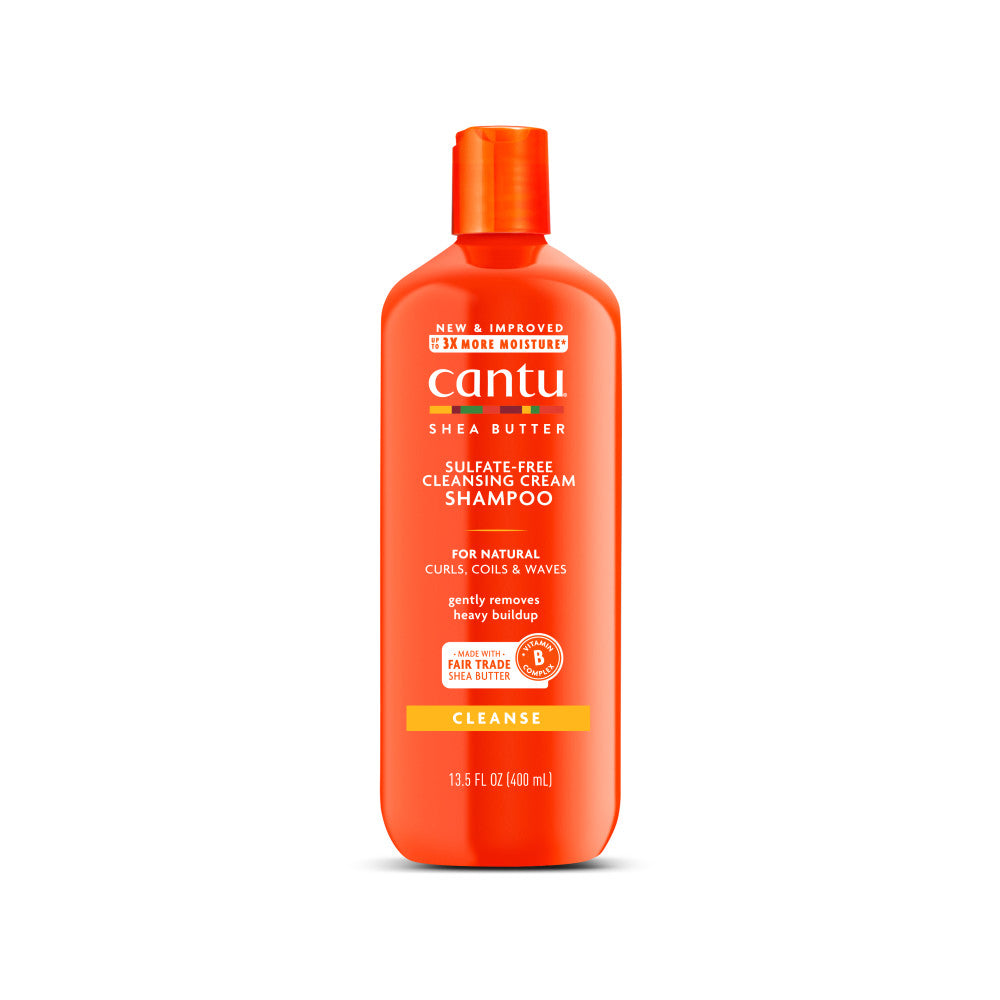 Cantu Shea Butter Sulfate-Free Cleansing Cream Shampoo 13.5 oz bottle on white background