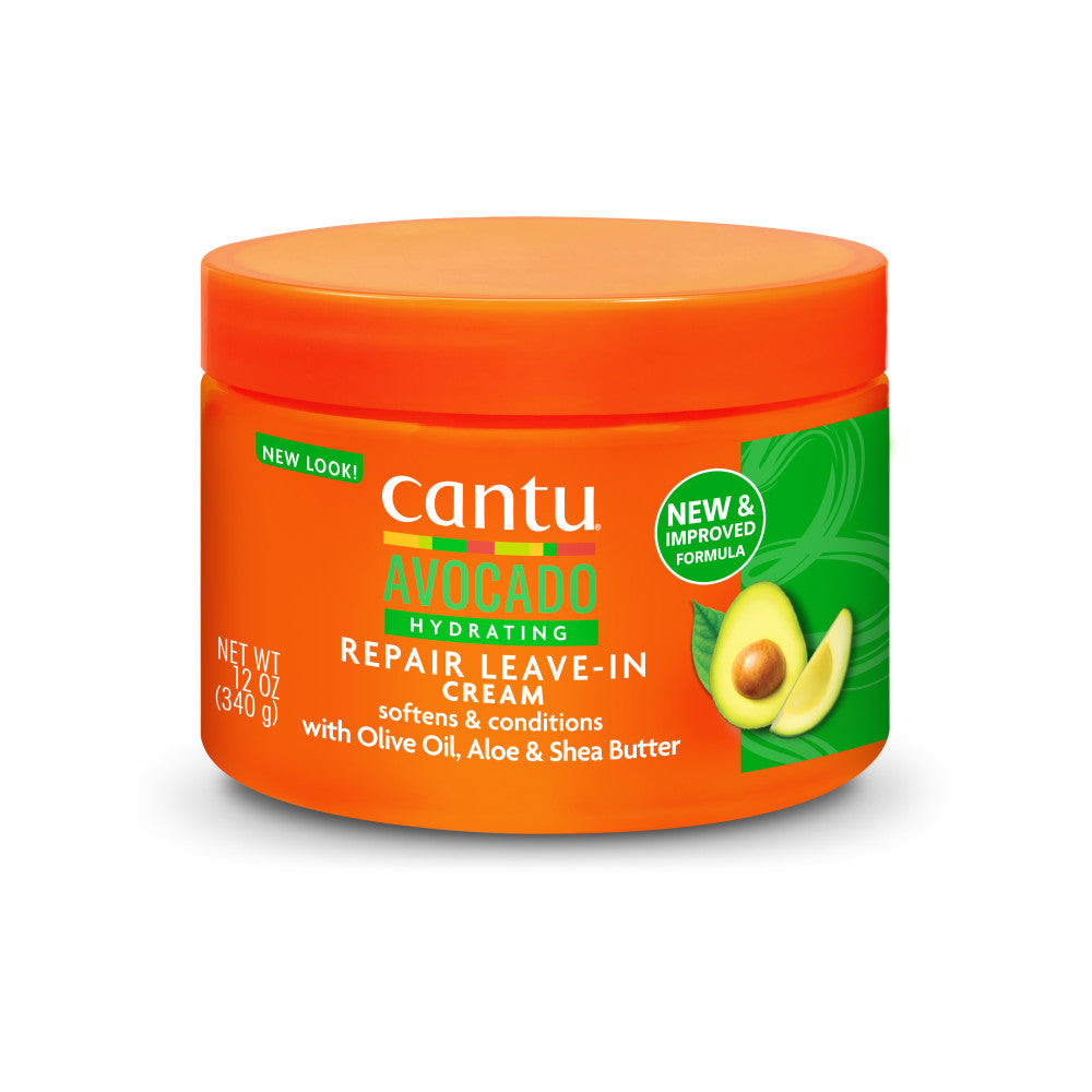 Cantu Avocado Hydrating Repair Leave-In Cream 12 oz jar on white background