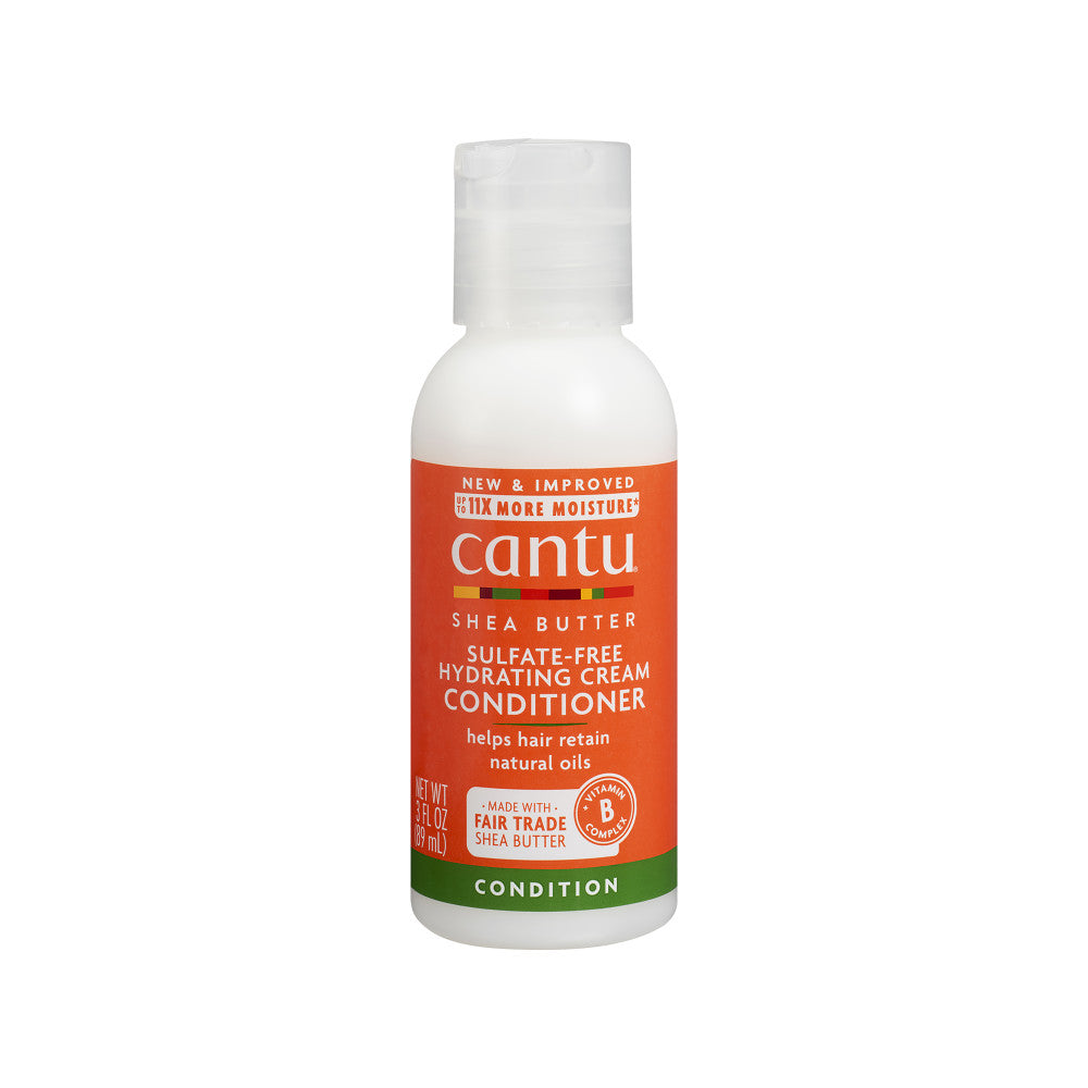 Cantu Shea Butter Sulfate-Free Hydrating Cream Conditioner 3 oz trial-size bottle on white background