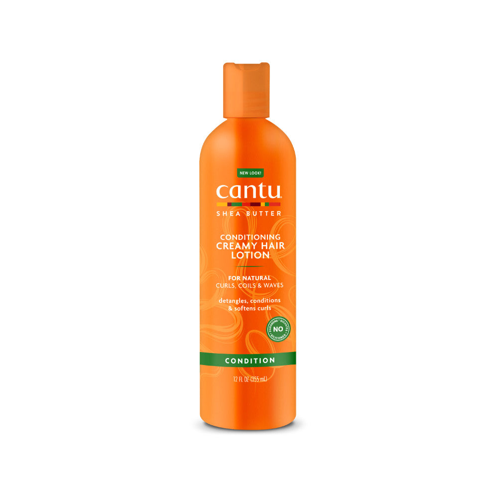 Cantu Shea Butter Conditioning Creamy Hair Lotion 12 oz bottle on white background