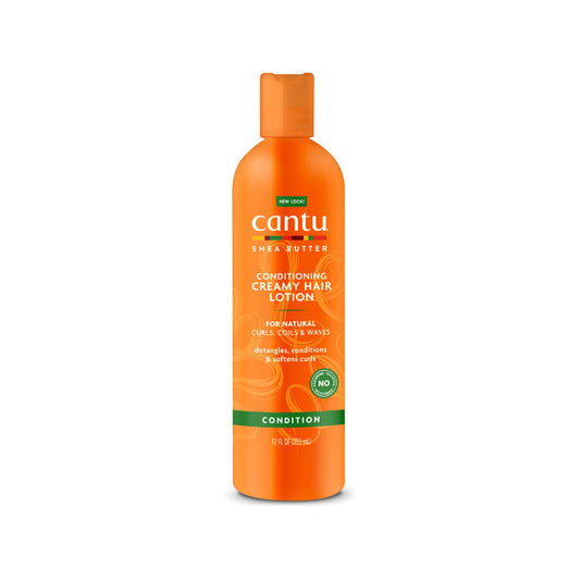Cantu Shea Butter Conditioning Creamy Hair Lotion 12 oz bottle on white background