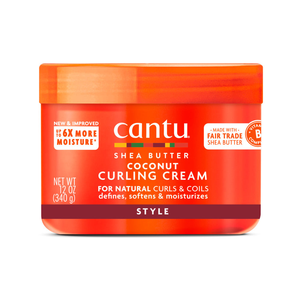 Cantu Shea Butter Coconut Curling Cream 12 oz jar on white background
