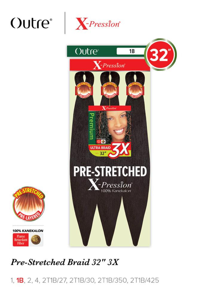 Outre X-Pression 3X Pre-Stretched Ultra Braid – 32″ – one 3X retail package