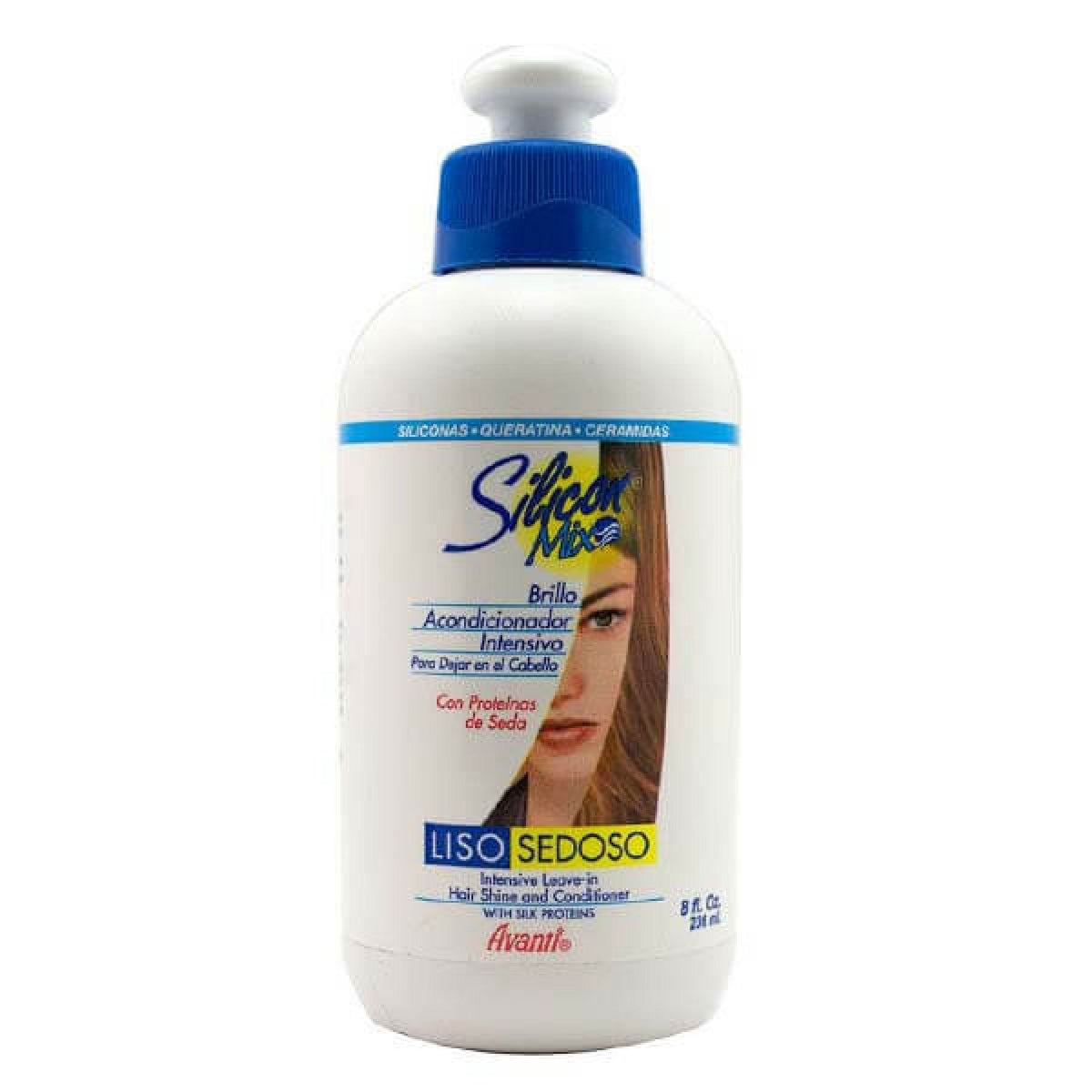 Silicon Mix Liso Sedoso Leave-In Conditioner 8 fl oz bottle on white background