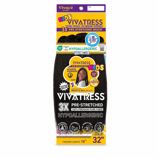 VIVATRESS 3X Kids Pre-Stretched Braiding Hair 32″