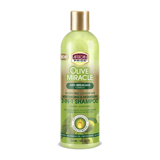 African Pride Olive Miracle 2-in-1 Shampoo & Conditioner – 12 oz product image on white background